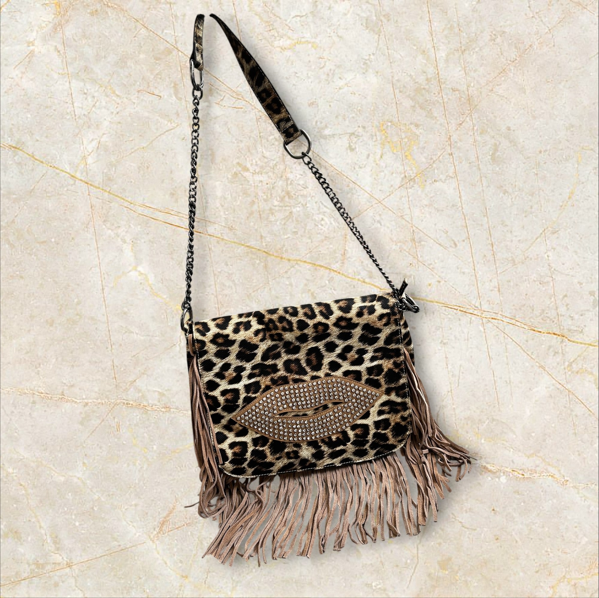 Y2K Style Leo Fringe Schultertasche