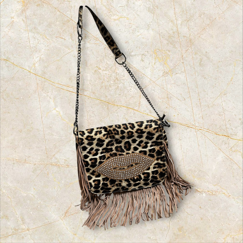 Y2K Style Leo Fringe Schultertasche