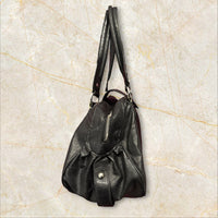 Y2K Guess Big Shoulder Bag – Schwarz Leder