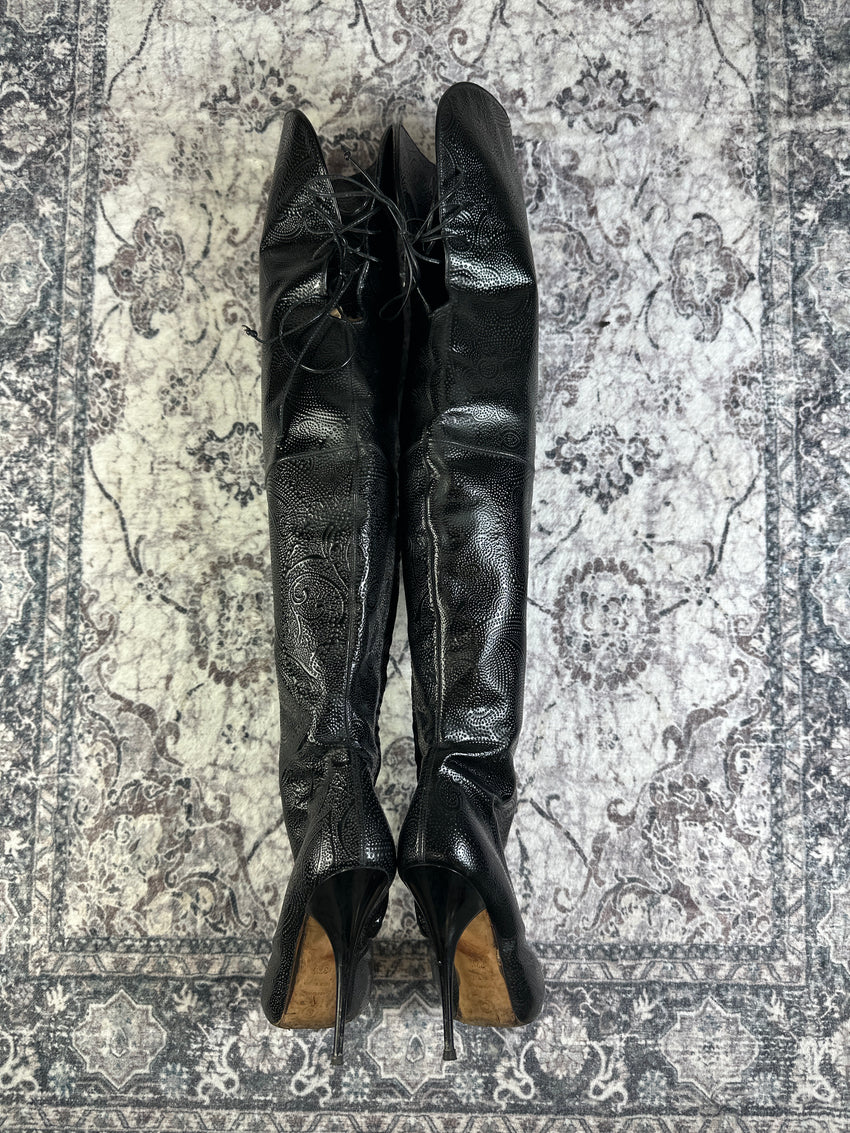 Y2K Alexander McQueen Overknee Stiefel 37.5