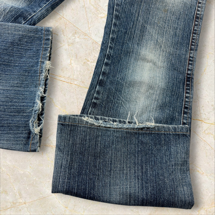 Y2K Japan Style Flared Low Waist Jeans Size 34 / XS