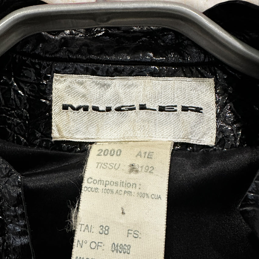 Vintage Thierry Mugler Lederjacke – 90s Croc Effect (Size M)