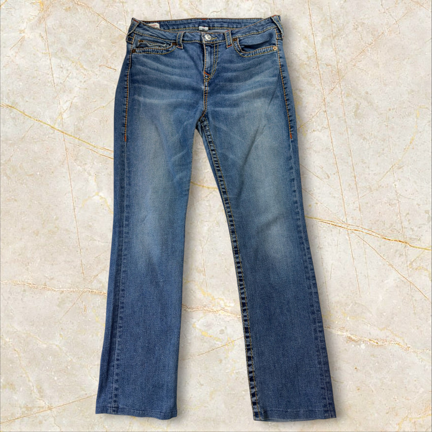 Y2K True Religion Mid Rise Straight Jeans Damen Size 42 / XL
