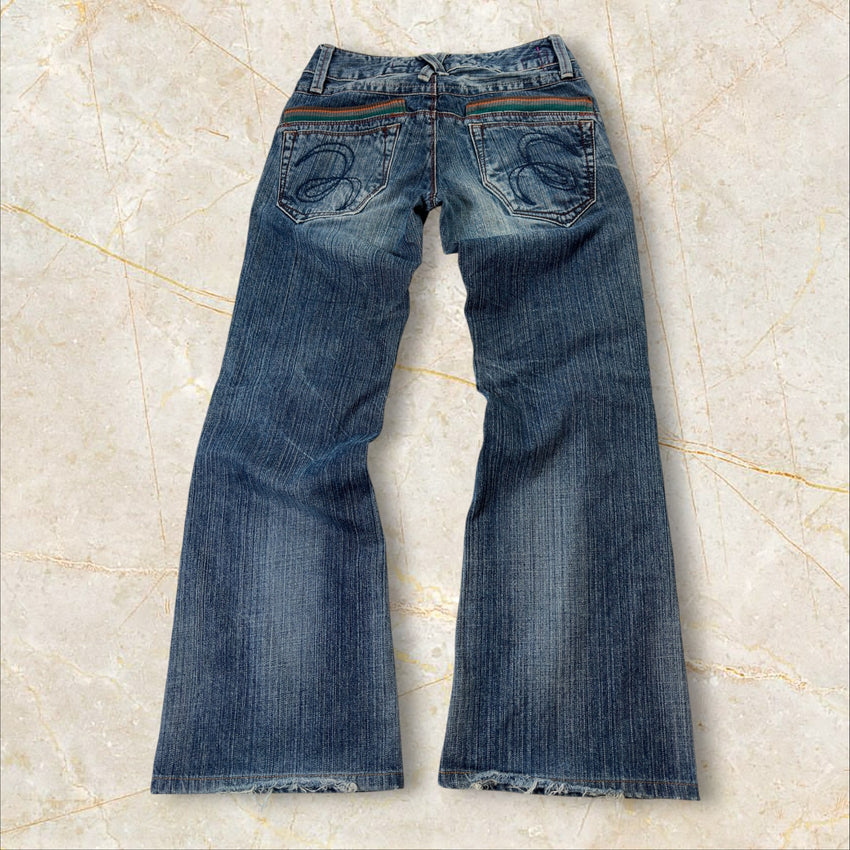 Y2K Japan Style Flared Low Waist Jeans Size 34 / XS