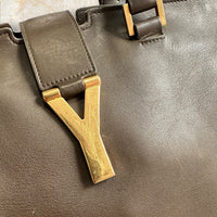 Yves Saint Laurent (YSL) Vintage Chyc Tote Large Damen Handtasche — Khaki-Braun
