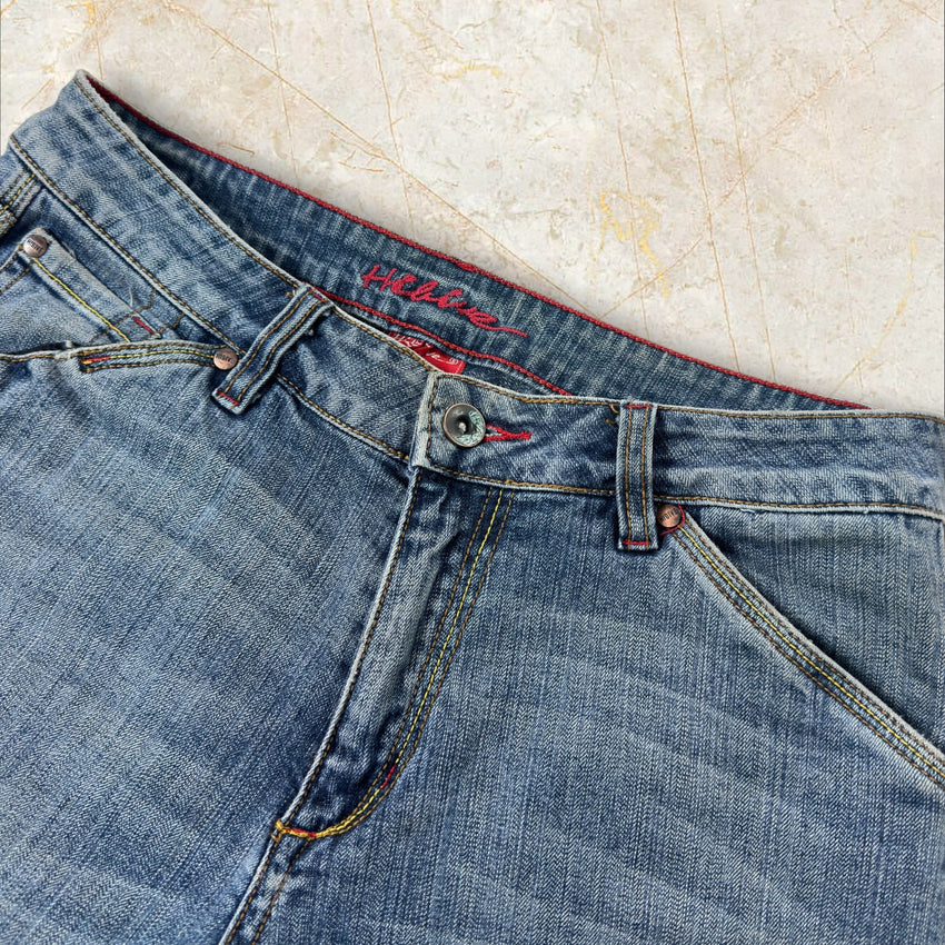 Y2K China Style Mid Waist Flared Jeans Size S / 36