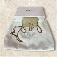 Christian Dior Mini Saddle Bag Crossbody – Beige (Ungetragen)