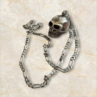 Thomas Sabo 925 Silber Skull Anhänger + 925 Silber Panzerkette