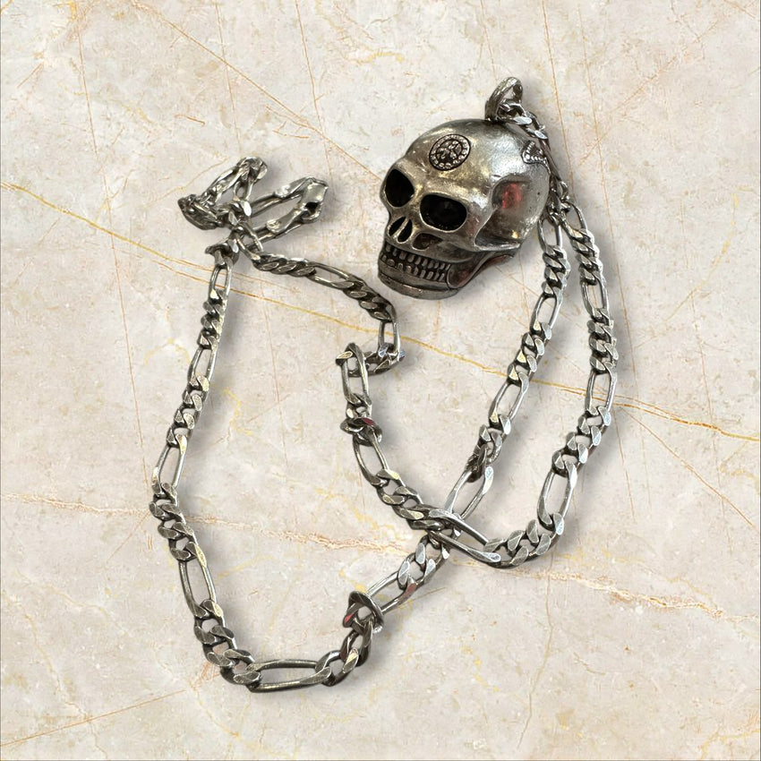 Thomas Sabo 925 Silber Skull Anhänger + 925 Silber Panzerkette