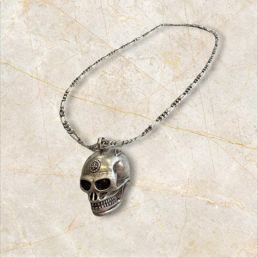 Thomas Sabo 925 Silber Skull Anhänger + 925 Silber Panzerkette