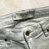 Y2K Abercrombie & Fitch Damen Denim Shorts White — Size 34 / XS