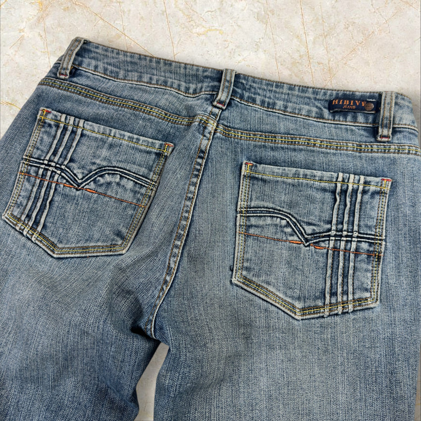 Y2K China Style Mid Waist Flared Jeans Size S / 36