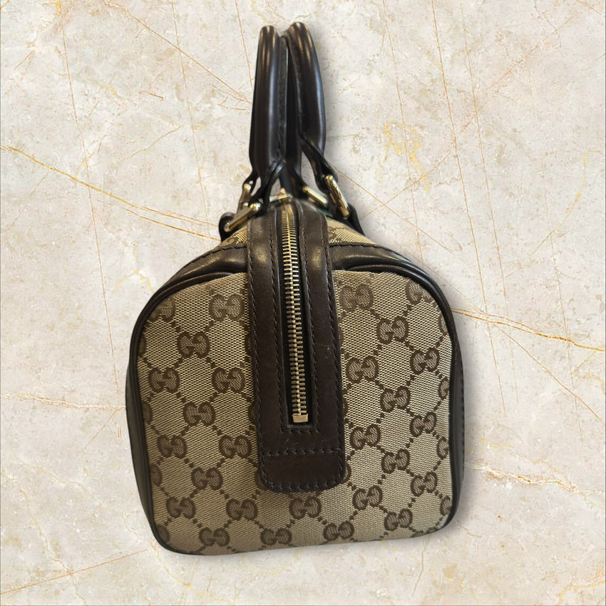 Gucci Vintage Web „Boston Bag“ Handtasche — GG Monogramm