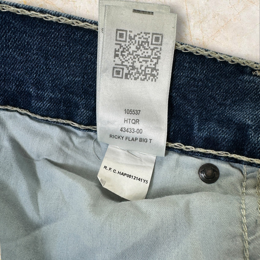 True Religion Y2K Straight Ripped Herren Jeans Size 44 / L