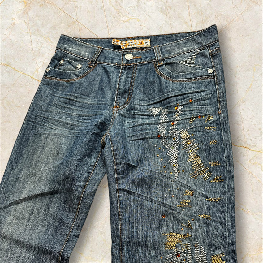 Y2K Feng You China Style Flared Damen Jeans — Size 40 / L