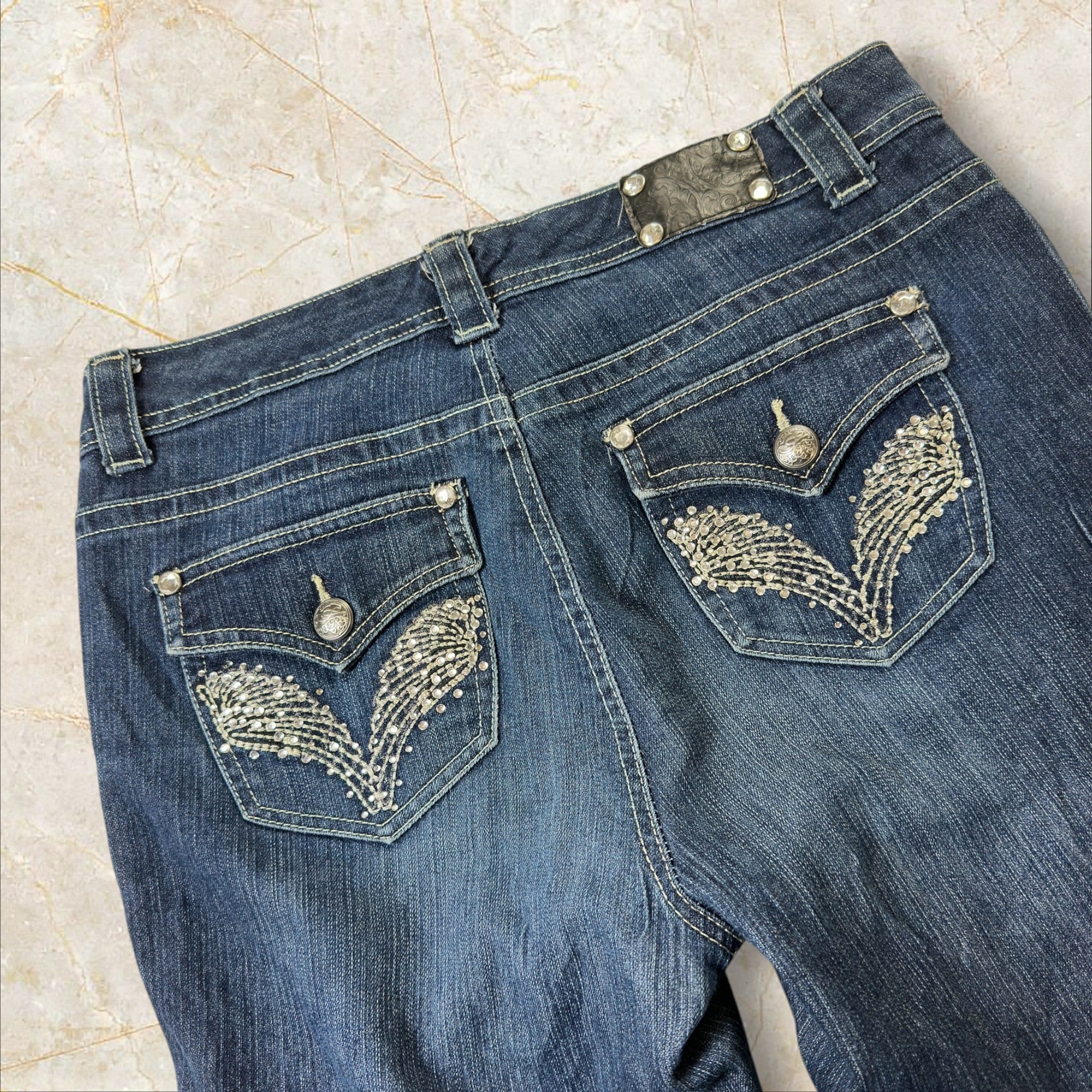 Y2K Flared Miss Me Style Damen Jeans Size 40 / L