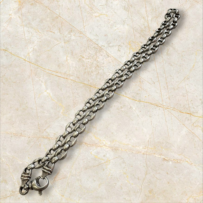 925 Silber Bohnenkette / Choker Damen Halskette — Rebel Gothic Style