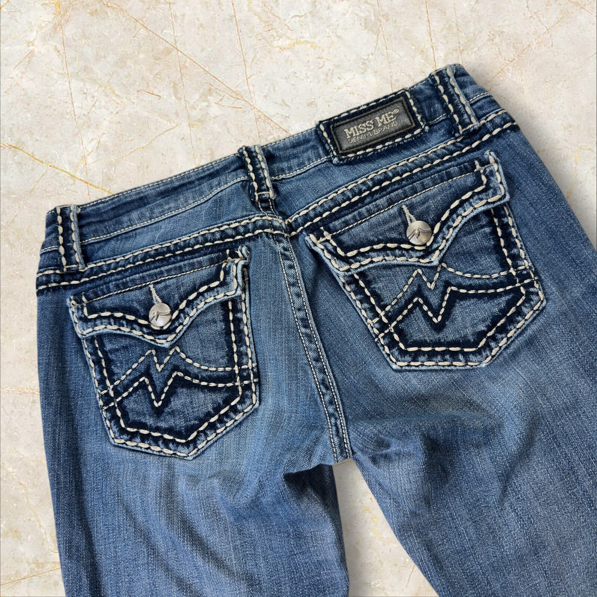 Y2K Miss Me Low Waist Flared Bootcut Jeans Damen Size 38 / M