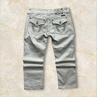 Y2K Miss Me Damen Capri Jeans White — Size 40 / L