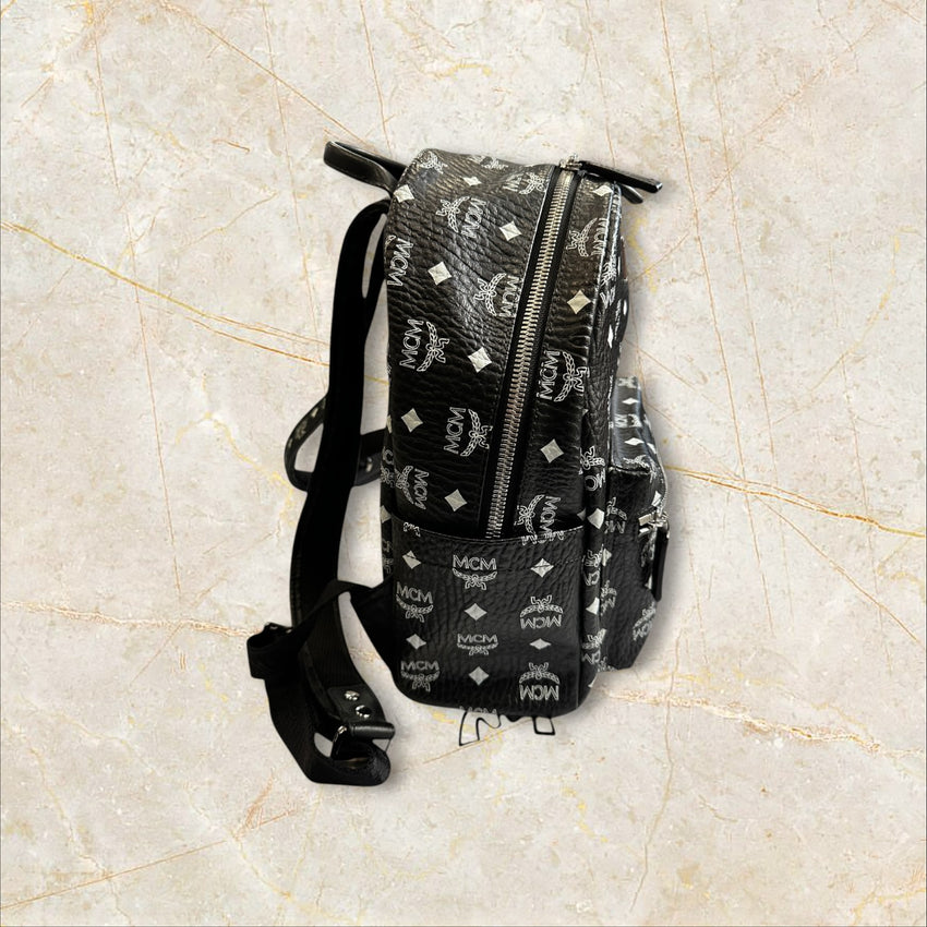 MCM Black Monogramm Unisex Rucksack