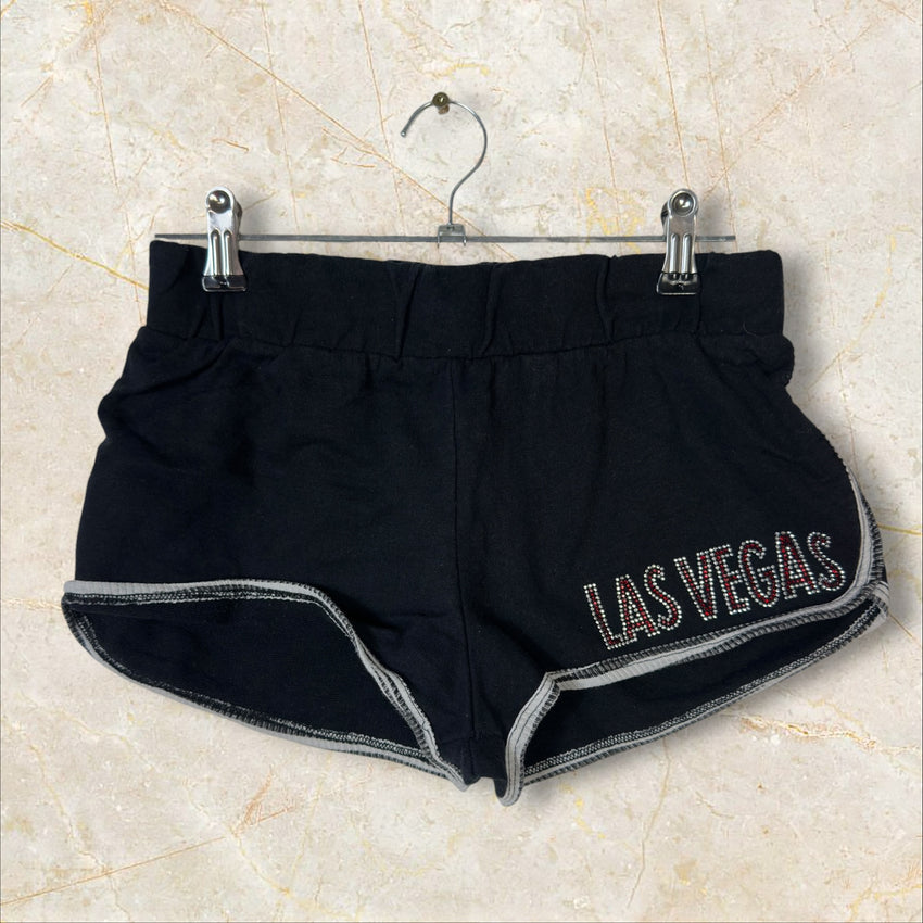 Y2K Ware-Code Damen Booty Shorts „Las Vegas“ — Strass-Design Size S