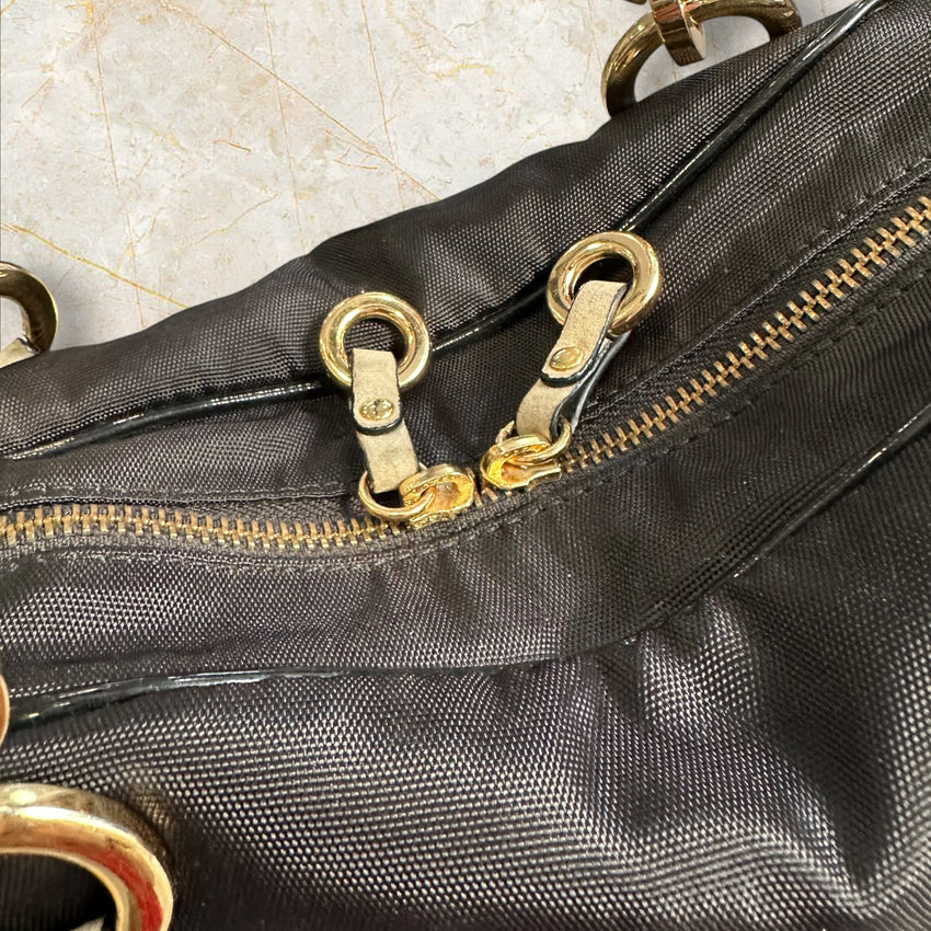 Roberto Cavalli Freedom Vintage Schultertasche — Y2K Multi-Pocket Design