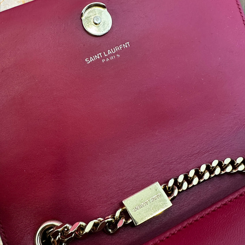 Yves Saint Laurent Kate Tassel (Pompoms) Crossbody – Red Leather