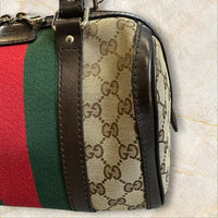 Gucci Vintage Web „Boston Bag“ Handtasche — GG Monogramm