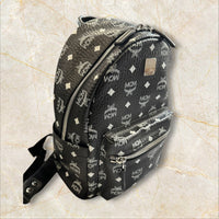 MCM Black Monogramm Unisex Rucksack