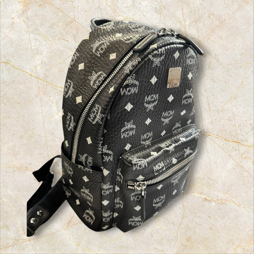 MCM Black Monogramm Unisex Rucksack