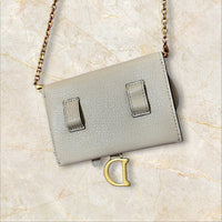 Christian Dior Mini Saddle Bag Crossbody – Beige (Ungetragen)