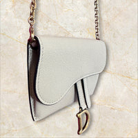 Christian Dior Mini Saddle Bag Crossbody – Beige (Ungetragen)