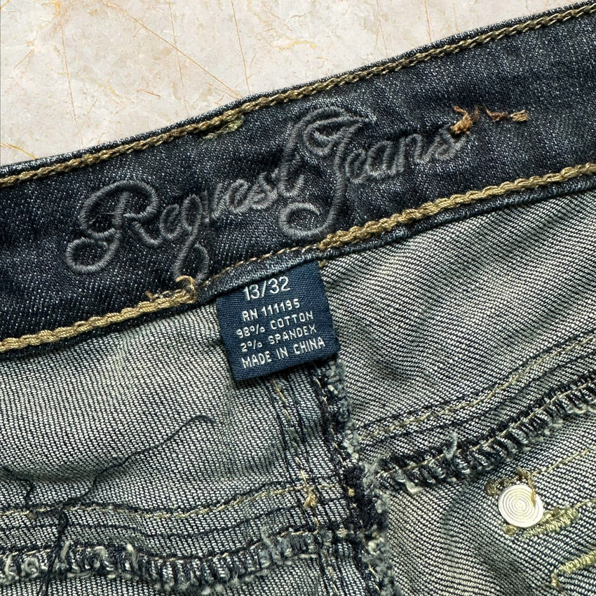 Y2K Damen Mini Denim Skirt — Size 40 / L