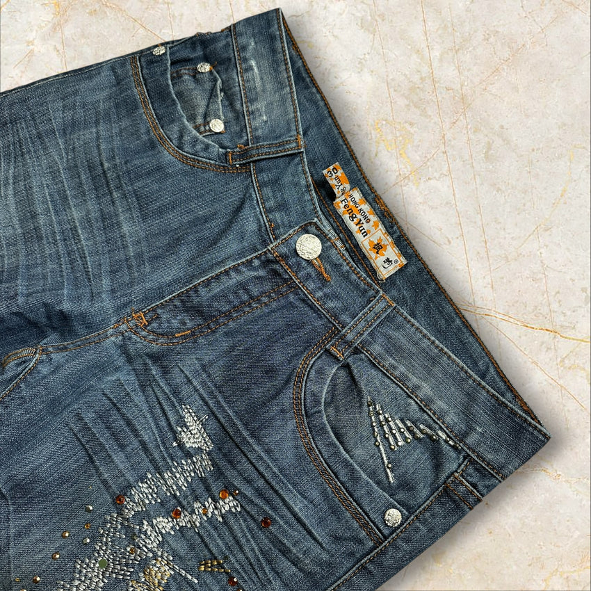 Y2K Feng You China Style Flared Damen Jeans — Size 40 / L
