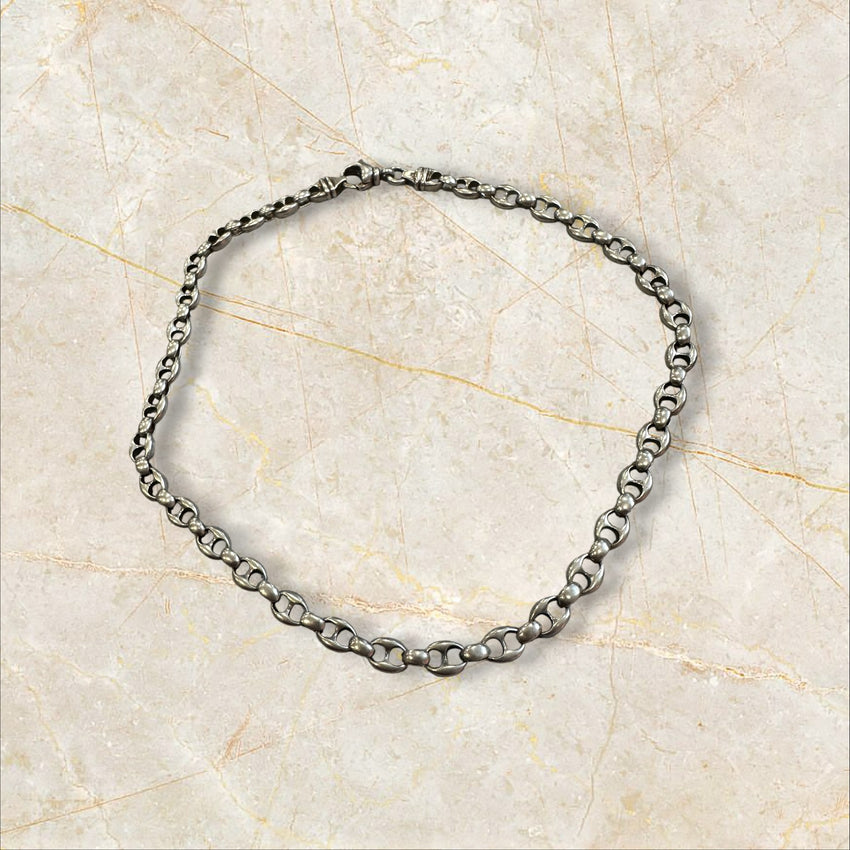 925 Silber Bohnenkette / Choker Damen Halskette — Rebel Gothic Style