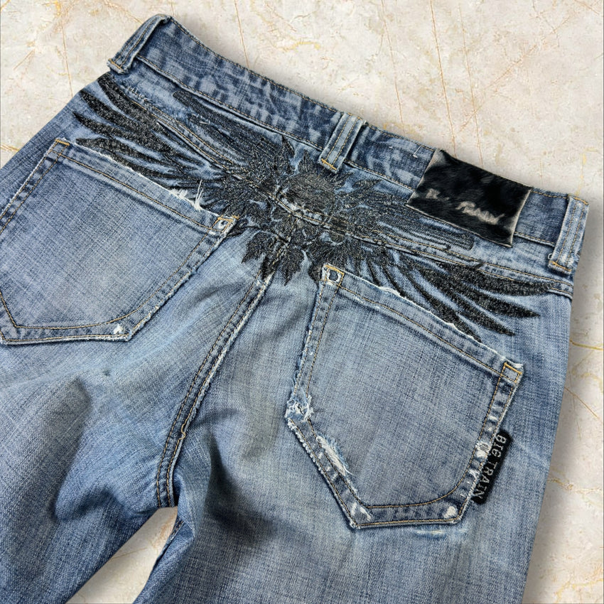Y2K Big Train Japan Style Herren Straight Jeans Size 36 / XS