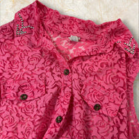 Y2K Damen Mesh Bluse Size S-M