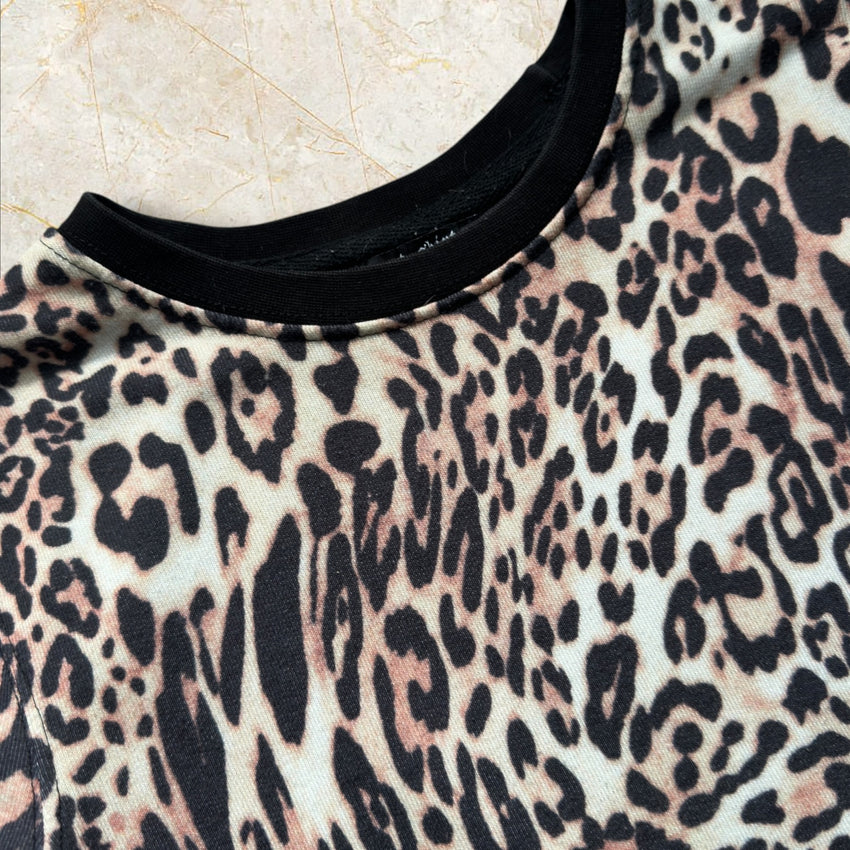 Y2K Leopard Longsleeve Size XS