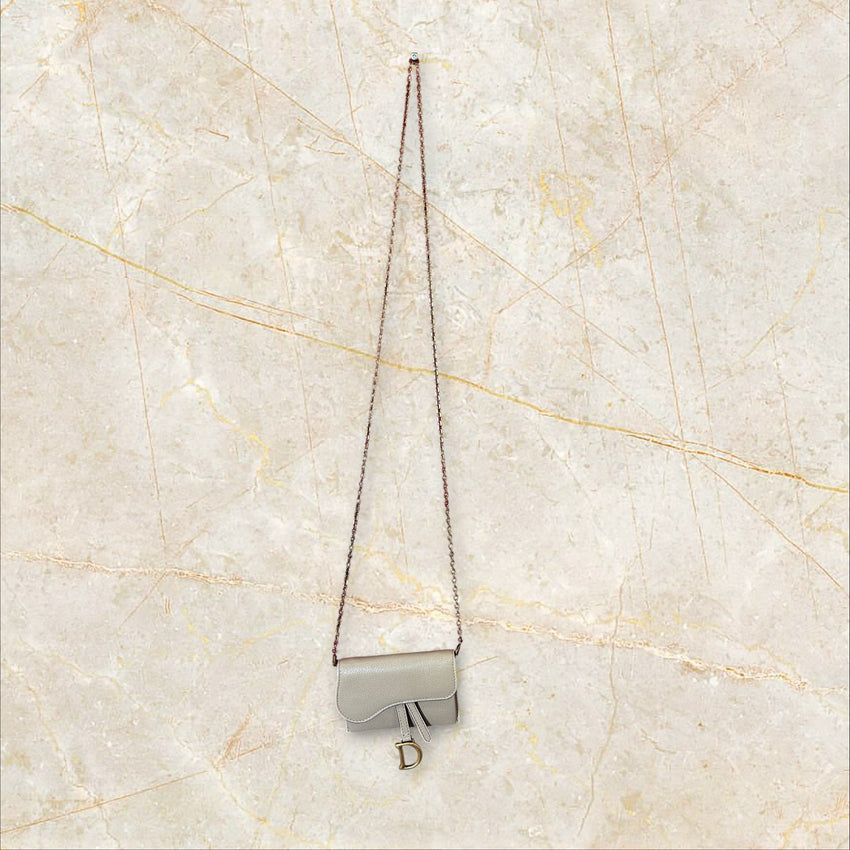 Christian Dior Mini Saddle Bag Crossbody – Beige (Ungetragen)