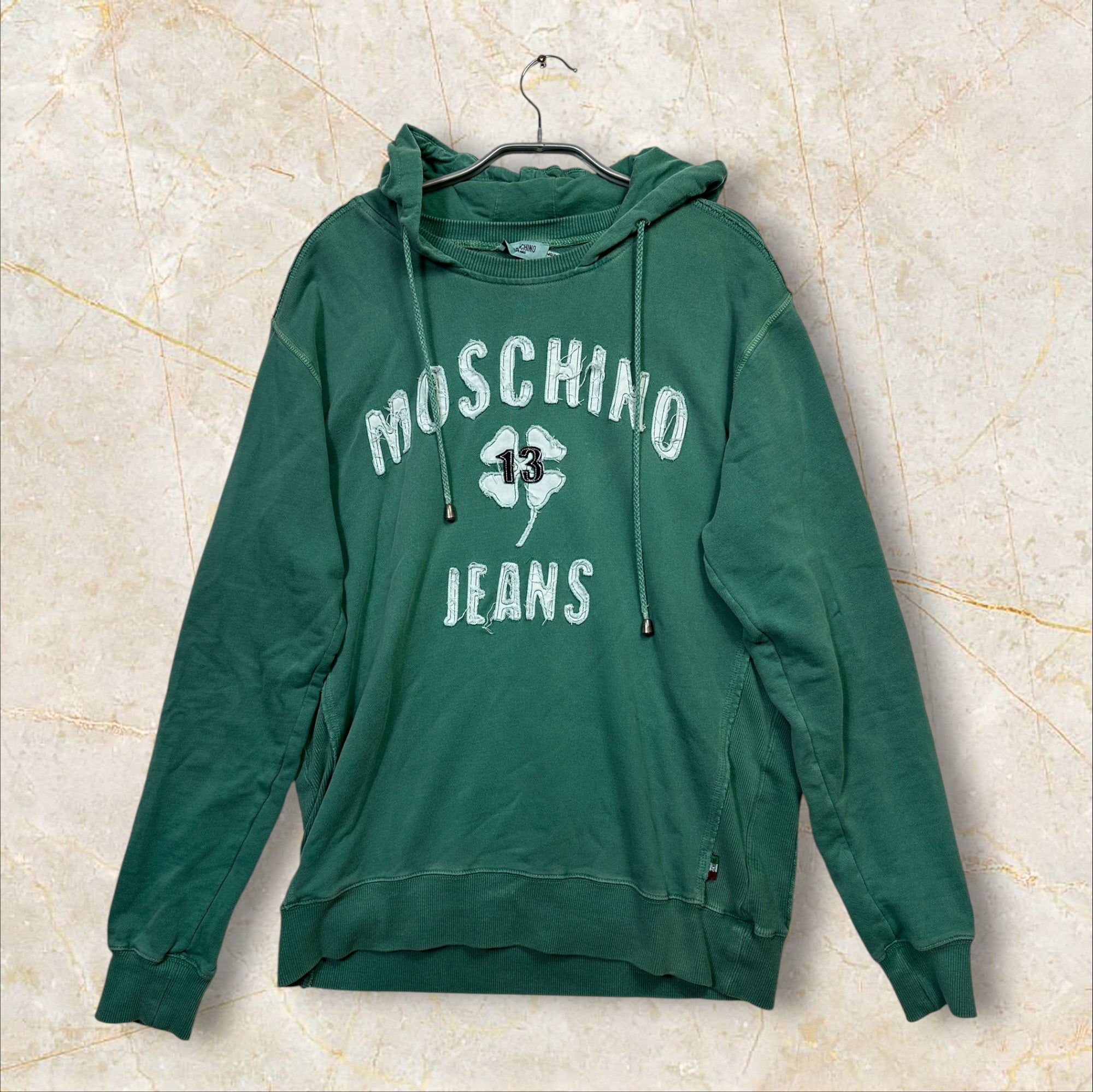 Moschino Jeans Uomo Vintage Herren Hoodie — Distressed / Used-Look