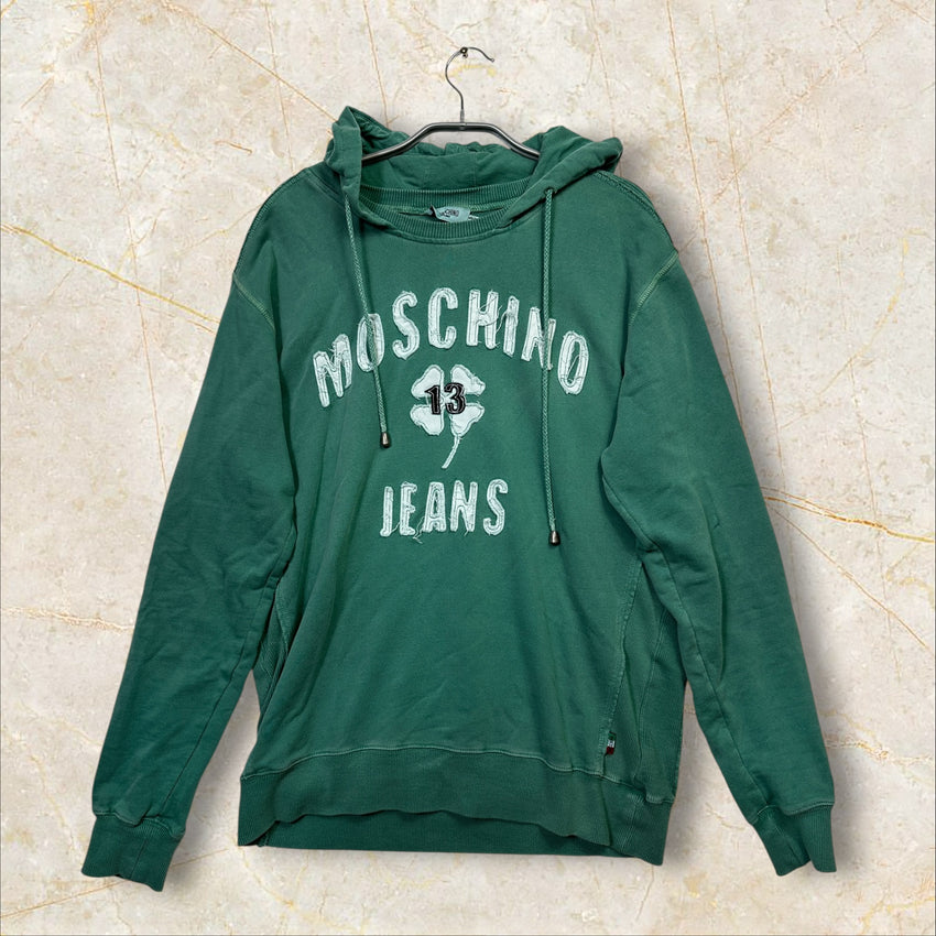 Moschino Jeans Uomo Vintage Herren Hoodie — Distressed / Used-Look