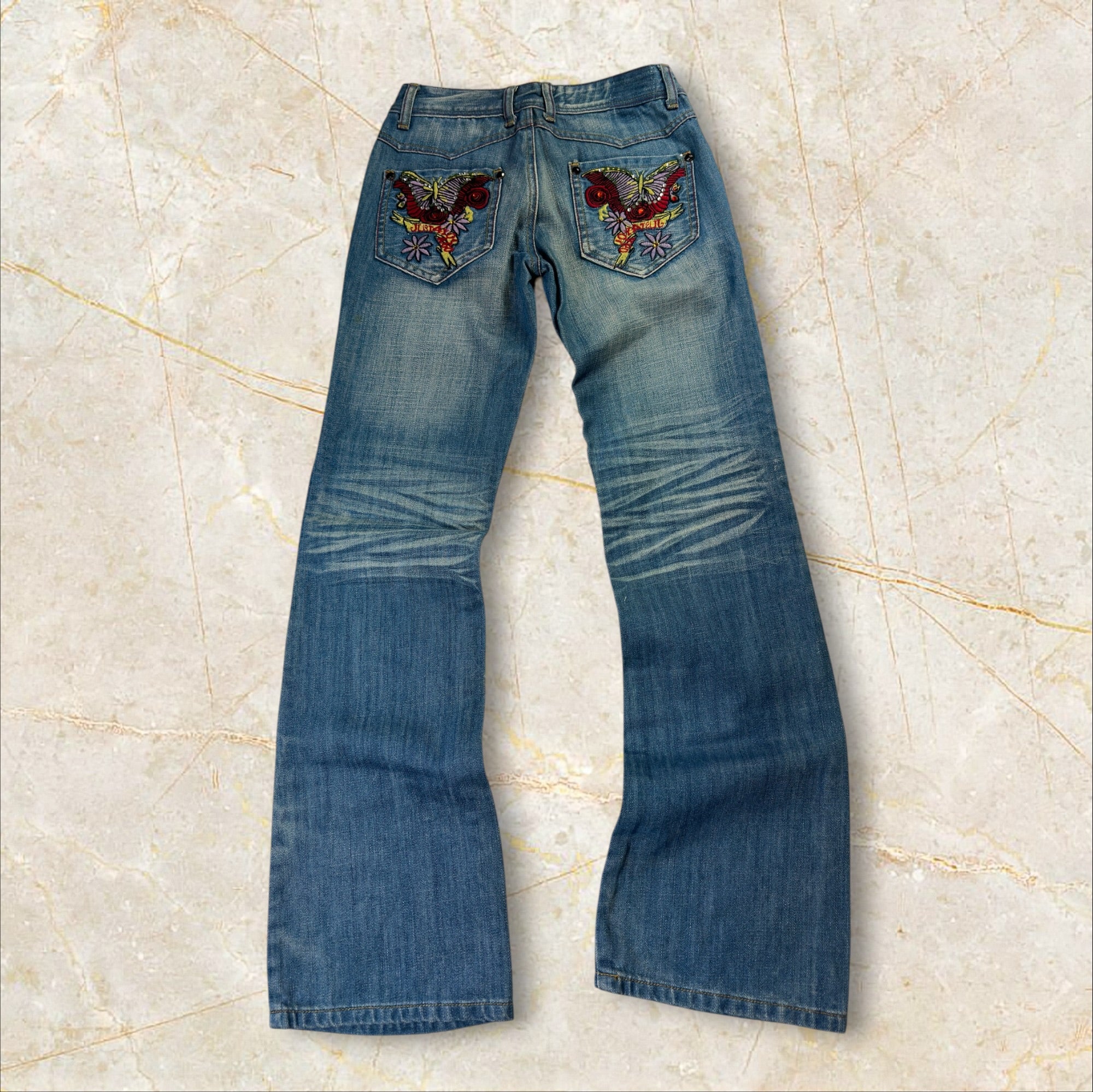 Y2K 2000s Damen Flared Bootcut Jeans Size 32 / XXS