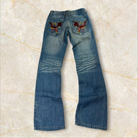 Y2K 2000s Damen Flared Bootcut Jeans Size 32 / XXS