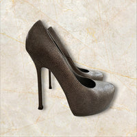 Y2K Yves Saint Laurent Damen Pumps — Caviar Leder — Size 37,5