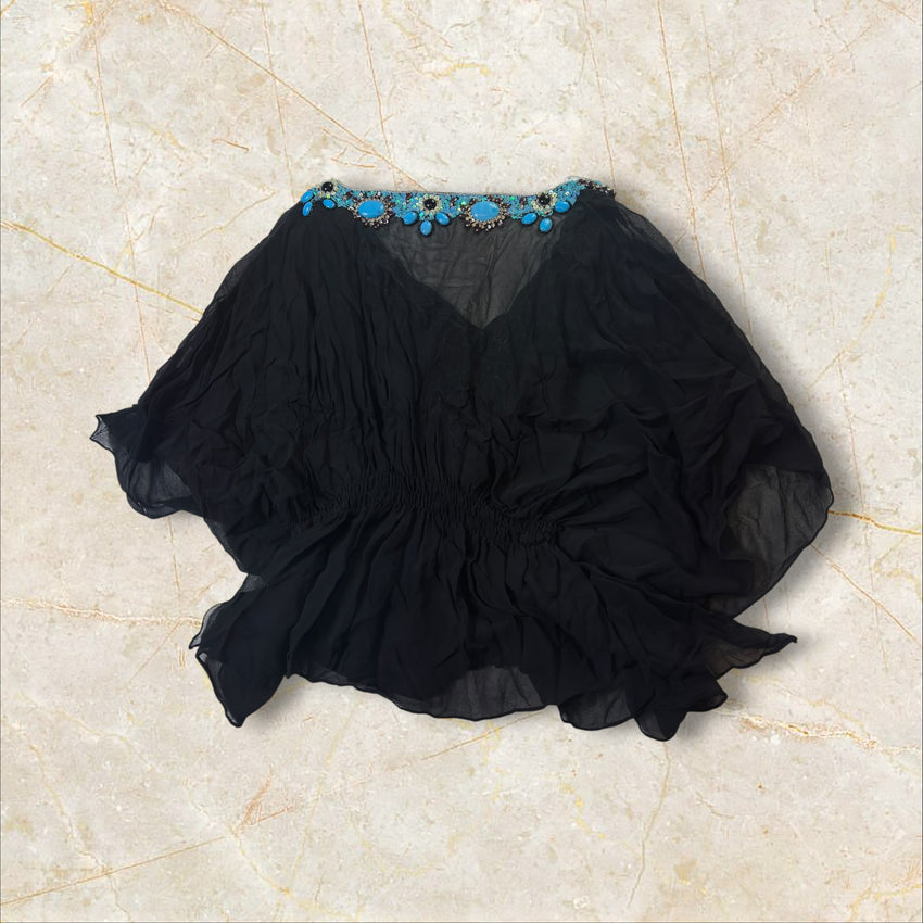 Vintage 90s / Y2K Damen Poncho-Top — Size S-M