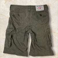 True Religion Brand Jeans Herren Cargo Shorts — Military Khaki / Olive Size 31