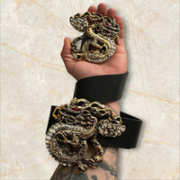 Y2K Just Cavalli Dragon Belt – Leder & Strass