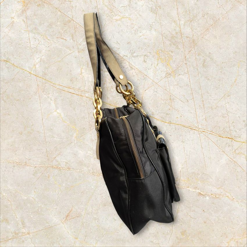 Roberto Cavalli Freedom Vintage Schultertasche — Y2K Multi-Pocket Design