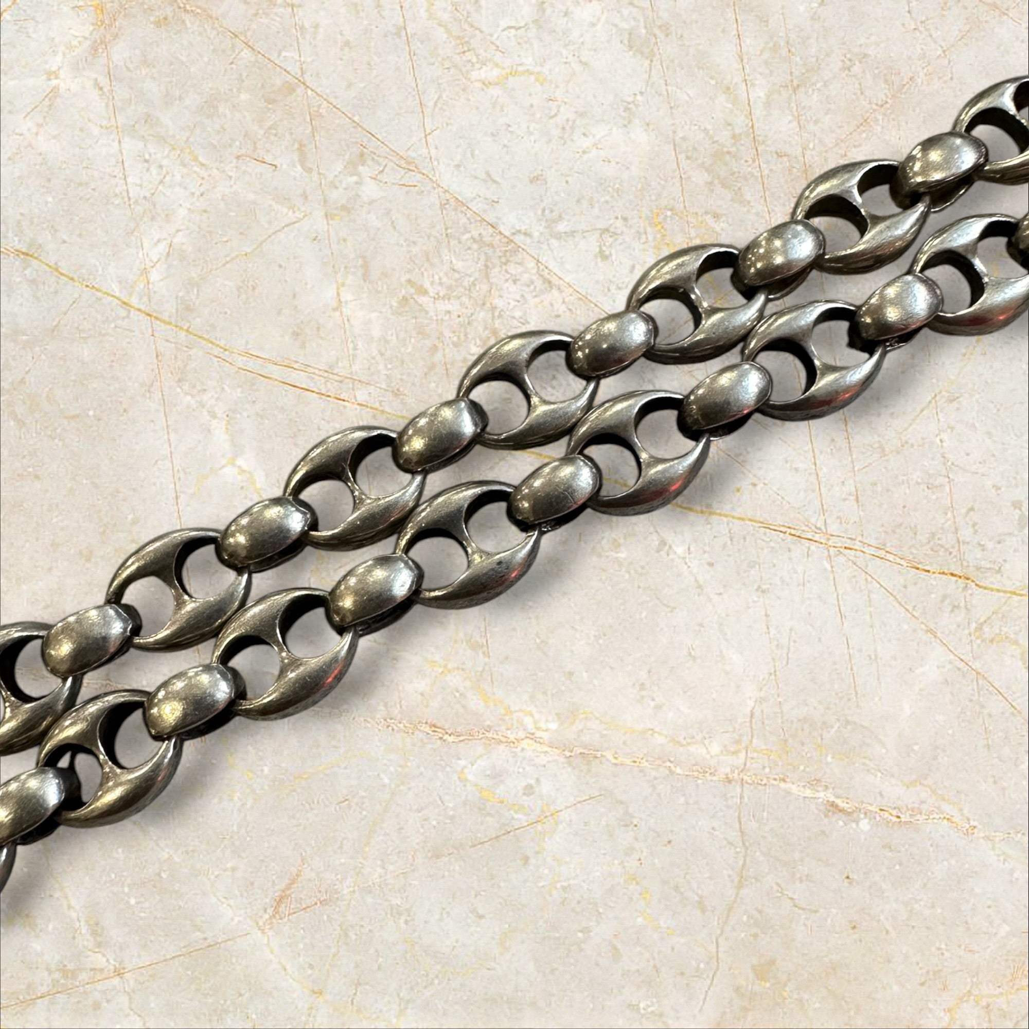 925 Silber Bohnenkette / Choker Damen Halskette — Rebel Gothic Style