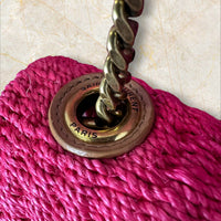 Yves Saint Laurent Kate Medium Raffia Crossbody – Pink (Ungetragen)